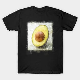 Hand Painted Avocado Fruit Vegan Shirt, Gift for Vegetarians Women and Men T-Shirt